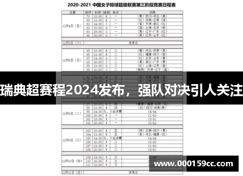 瑞典超赛程2024发布，强队对决引人关注